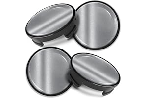 Biomar Labs 4 x 54 mm Tapas de Ruedas Compatible con Ford Tapacubos de Centro Llantas Aluminio Plata Negro CF 3
