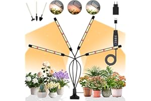 ANPSSSEN Lámpara para plantas con 80 LED, lámpara de cultivo interior, luz para plantas de interior de espectro completo con temporizador de 3/9/12h, 3 modos de iluminación para hortalizas