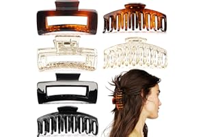 MiDoDo 6 Stücke Große Haarklammer Haarspange für Frauen Rutschfest Große Haarklammern Krallenclips Transparent Haarspangen für Frauen Mädchen