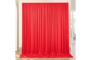 HBBMAGIC 3m x 3m Tenda di sfondo rosso per la festa di nozze, tende di sfondi per pareti fotografiche senza rughe per il battesimo di compleanno Baby Shower