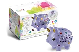 CRAYOLA Creations Set Decora il Tuo Salvadanaio con Adesivi e Cristalli, Attività Creativa e Regalo per Bambine, da 8 anni