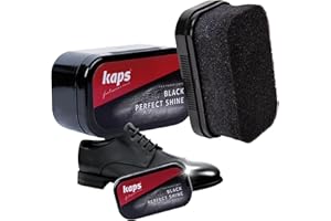 Kaps Perfect Shine, Éponge de Cirage à Chaussures pour Brillance Instantanée, Chaussures Sacs & Autres Produits en Cuir, (Noir)