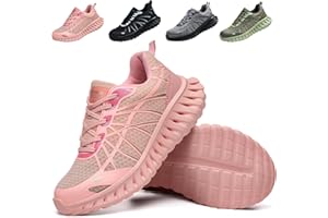 ITSOGOO Zapatos de Seguridad para Hombre/Mujer, Zapatillas de Seguridad de Acero, Zapatillas de Ligeras Calzado de Trabajo para Comodas,Unisex Zapatos de Industria y Construcción Negro/Gris/Verde/Rosa