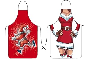 LIKPOJA Christmas Kitchen Cooking Aprons Wife and Husband Novelty Sexy Aprons Couples Secret Santa Funny Christmas Gifts for Women and Men Dinner Party