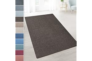 casa pura London Carpet Runner, Long Carpet Floor Mat Runner Rug, Non-slip Floor Mat for Hallway, Kitchen, Bedroom | Loop Pile Rug Runner, 100x150 cm dark brown