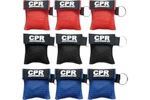 ‎DZTSMART DZTSMART Beatmungsmaske mit Einmalhandschuhe,CPR Maske Schlüsselanhänger mit Karabiner, Beatmungstuch mit Rückschlagventil Atmen Barriere,CPR,Taschenmaske für Erste Hilfe oder AED Training (9)