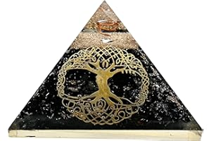 AMAZING GEMSTONE Piramide di shungite e orgonite per la campi elettromagnetici e dall'energia negativa | Piramide organica orgonica di cristallo naturale (grande albero della vita)