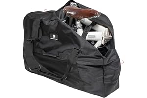 lamaki Bolsa Transporte Bicicleta Plegable 14-20 Pulgadas - Funda Bicicleta Apta para Brompton, Dahon - Nylon 1680D Resistente con Cremallera Metálica - Bolsa Bicicleta Ideal para Viajes & Transporte