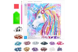 LITTLE GUY Activites Manuelles Enfants Filles 7 8 9 10 Ans, Cadeaux Anniversaire Licorne pour Fille 6 7 8 9 10 11 12 Ans Kit Peinture Diamant Numero Enfant Adulte Jeux Loisirs Créatifs Enfant Diamond Painting