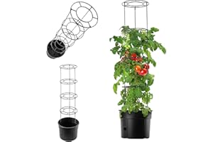 KADAX Doniczka na pomidory z podpórką do uprawy pomidorów, donica z tworzywa sztucznego z kratką, doniczka na pomidory, wieża do uprawy roślin, doniczka podpierająca do roślin pnących (Ø 40 cm,