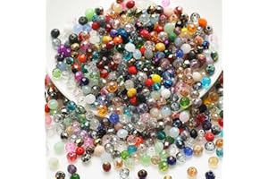 NAAPESI 500PCS 3mm Crystal Glass Beads, Round Faceted Glass Beads, Colorful Assorted Bead for Jewelry Making, DIY Bracelets, Necklaces, Craft Projects, Multicolored Spacer Bead and Crafting (Multi 3MM)
