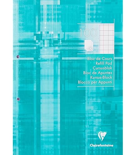 Cuaderno Clairefontaine 96 Páginas A4 - Cuadrícula 5x5 Con Margen, Papel De 90g Y Cubierta Plastificada