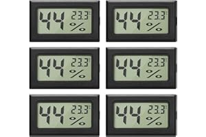 Lpluziyyds LCD Digital Hygrometer Thermometer, Mini Digital Temperature Meter Humidity Gauge for Greenhouse Cars Home Office, 6 Pack