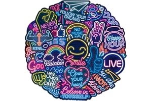 AIRNOGO Neon Motivational Stickers 100 Pcs Positive Affirmation Inspirational Quotes Sticker Pack, Teacher Reward Prizes for Kids, Waterproof Vinyl Stickers for Laptop Scapbook Journal Water Bottle Diary etc