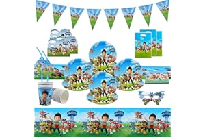 WIRHAUT Partygeschirr Geburtstag 82 Stück Partygeschirr Set mit Paw, Pappteller Kindergeburtstag - Patrol Party Tableware Supplies, Partygeschirr Kindergeburtstag Set mit paw patrol