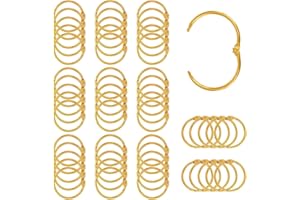 Vegena Lot de 100 anneaux de reliure en métal de 19 mm pour livres et albums de scrapbooking, reliures de livre, feuilles volantes (dorées)
