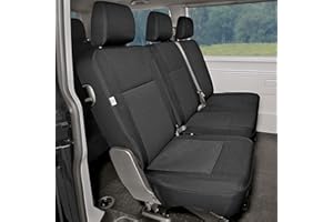 Accesorionline Fundas de Asiento para T5 T6-2-9plazas -100% A Medida caravelle multivan California Transporter Camper 4motion 4x4 (T5 Traseras 1+2)
