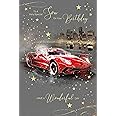 Stunning luxury Son Birthday Card - with sports car image Greeting Card - From The Grayson Range - Gold Foil Finish and Gold Envelope