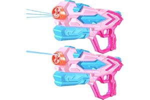 ANCESFUN Water Pistol for Kids, 2 PCS Super Water Soaker Guns 33ft Powerful Long Range With 1000ML Big Moisture Capacity for Summer Party Garden Beach Pool Water Fighting Toys for Girls Boys & Adults (Pink)