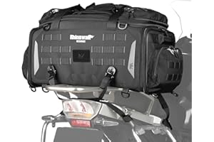 Rhinowalk - Bolsa trasera para moto extensible impermeable (70 L, con sistema MOLLE con correas Sissy Bar Sissy, color negro