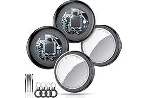 Tukio Air Tags 4er Pack Schwarz, Smart Key Finder Kompatibel mit Apple Wo ist? APP (iOS NUR), Air tagg für Schlüssel/Taschen, Koffer-Tracker mit Austauschbarer Batterien, Kleine Elektronik Tracker.