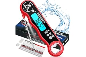 RAYCIAL Termómetro Cocina de Lectura instantánea de 3s,IPX7 Impermeable Termometro Digital con Pantalla LCD Retroiluminada y ° C / ° F Conmutable,para Carne,BBQ, Comida,Horno,Liquidos