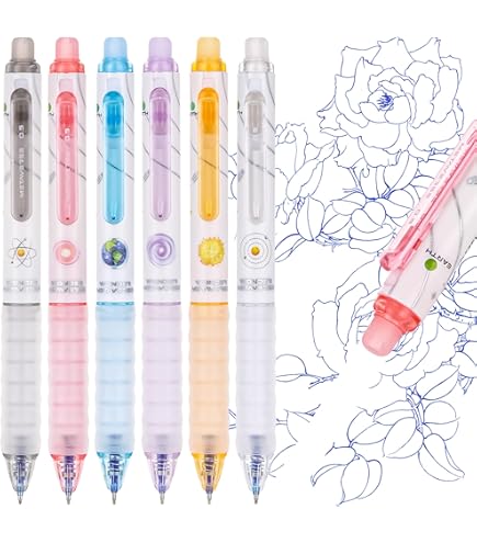 BAYTORY 8Pcs Erasable Gel Pens, 0.5mm Fine Point Rotatable Spinning Rub