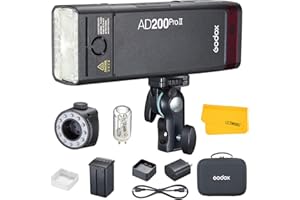 GODOX AD200 Pro II AD200Pro II Blitzgerät, TTL 200W Taschenblitz HSS 1/8000s, One-Tap Wireless Sync, Enhanced Color Screen, Fotografie Beleuchtung (AD200ProII)