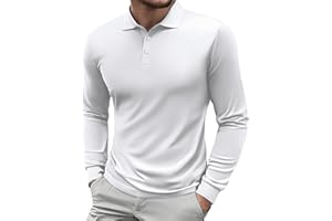 PINSPARK Poloshirt Herren Langarm Golf Shirt UPF 50+ Sonnenschutz Schnelltrocknend Tennis Polohemd Herbst Atmungsaktive Fitness Polo Shirt Basic Freizeit Langarmshirt