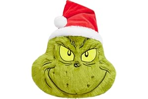 The Grinch Pluszowa poduszka 3D na łóżko, sofę, dekoracja bożonarodzeniowa, 52 x 34,5 x 10,5 cm