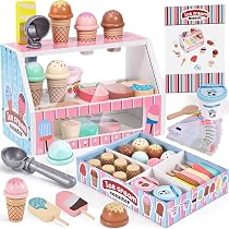Euakee Crème Glacée Enfants Bois - Magasin De Glace Jouets Montessori 3 Ans+