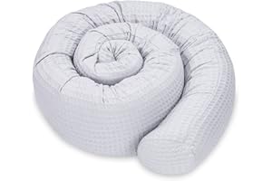 Totsy Baby Cuscino per dormire laterale Cuscino per il corpo 150 cm Cotone Cialda - cuscino per dormire lungo cuscino per collo cuscino per dormire sul lato Oeko-Tex Grigio