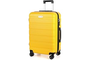 TAN.TOMI Koffer Groß, Reisekoffer Hartschalenkoffer, Koffer & Trolley mit Passwortsperre, Hartschale Suitcase mit 4 Rollen(Mango)
