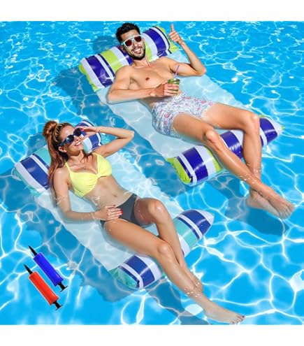 Colchoneta Hinchable 4 En 1 Para Piscina - Hamaca Flotante, Tumbona, Asiento, Para Playa O Piscina, Adultos, PVC Resistente