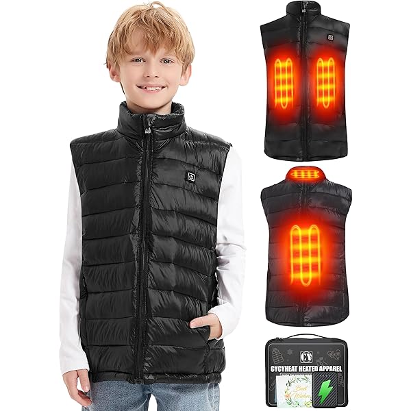 Beheizbare Weste Kinder Mit Powerbank - 3 Heizzonen 10000mAh Für Skifahren
