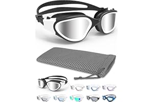 Winline Lunettes de Natation Antibuée Anti-fuite Protection UV Clear View,Lunettes Piscine Polarisée/Non Polarisée pour Hommes Femmes Adultes Adolescents
