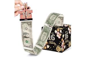 ALWODICI 16th Happy Birthday Money Box for Cash Gift,Funny Pull Surprise Money Gift Box,Novelty Cash Drawer,DIY Money Presentation Box,Cake Creative with Pull Out Card,Money Holders Gifts for Women,Men (16)