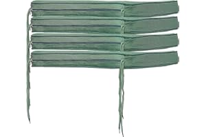 Brillars Outdoor Seat Cushion Pads for Garden Furniture - 4 Pieces Durable Indoor Cushions with Ties Water-Resistant Zip Cover Slip Free 40x40cm | Hypoallergenic (Green)