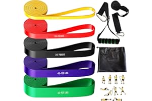DEALMARTLIMITED Resistance Bands Set – 5 Level Exercise Bands for Women & Men | Pull-Up Assistance, Muscle Toning, Yoga, Stretch & Bodyweight Training | With Door Anchor & Handles