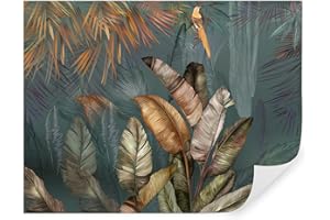GENERIC Tapeko - Carta da parati moderna, fotomurali 400x280 cm, stile jungle tropicale palme, floreale fotografica murale per camera letto, soggiorno, verde u50468