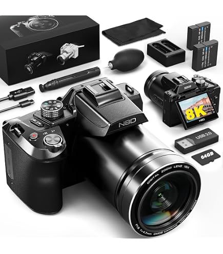 Mo 5K Fotocamera Digitale 48MP Con Schermo Flip 180° – Vlogging E YouTube Con Zoom 16X, Obiettivo Grandangolare 52mm E Macro, 2 Batterie E Scheda 32GB Inclusa - 2