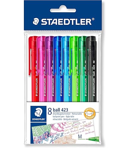 Staedtler Elance Intrekbare balpen, metalen behuizing, duurzaam, vervangbare vulling M, onuitwisbaar, blauwe inkt, 421 45-39 (blauw