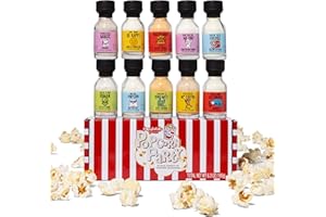 Thoughtfully Gourmet, Popcorn Party Condimento Campionatore Vegetariano, Include Bollitore Mais, Aglio Parmigiano, Bacon Cheddar, Caramello, Burro Popcorn e Altro, Confezione da 10