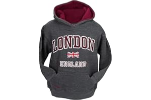 BRITISH HERITAGE BRANDS London England Kids Hoodie Hooded Sweatshirt Navy Colour (LE129K)