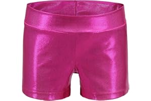 imKutie Toddler Girls Dance Gymnastic Shorts Sparkle Glitter Bottoms Stretchy Dancing Shorts for Kids 3-14 Years