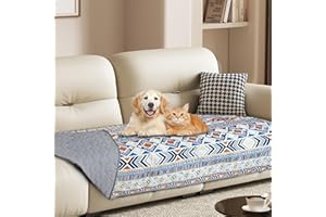 YOSEPATI Coperta per cani impermeabile al 100% su due lati, coperta per animali da letto per cani bohémien, protezione per mobili del divano per i bambini, gatto, cucciolo, lavabile e reversibile