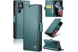 Rerzoiro Mobile Phone Case for Samsung Galaxy S22 Ultra Case, Premium PU Leather Flip Case RFID Protective Case Magnetic Card Slot Stand Function Flip Wallet Case Compatible Samsung S22 Ultra,