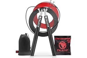 TF TALAFIT Comba Crossfit Profesional Talafit | Cuerda Saltar Fitness Ajustable | Comba de saltar | Comba Boxeo | Cuerda para saltar con rodamientos de alta velocidad de giro | Funda de transporte incluida