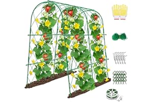 MILYN Griglia per cetrioli da giardino, grande 5 m, grande griglia metallica con rete per piante rampicanti, supporto piselli verdura, frutta, vite, telaio Trellis all'aperto