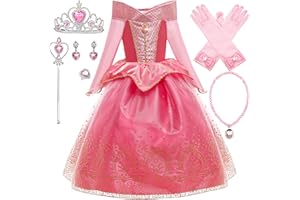 YOSICIL Ragazze Aurora Costume Vestito Bambina bella Addormentata vestirsi la Festa Invernale Carnevale Costumi Halloween Cosplay Natale Cerimonia Compleanno Abiti(Accessori)